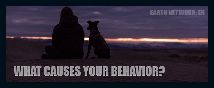 What causes your behavior icon with woman and dog