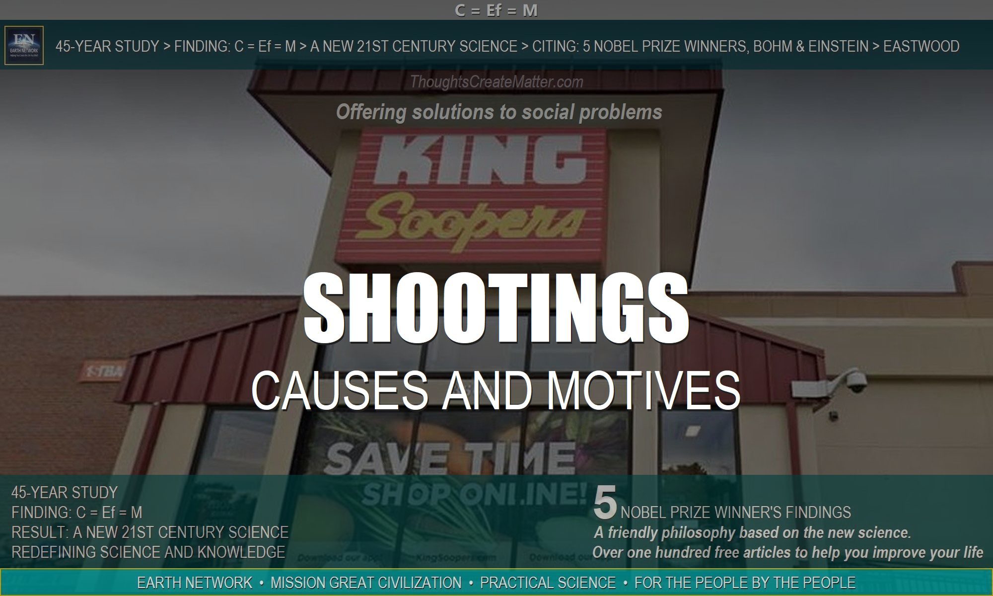 Supermarket in boulder Colorado depicts problem. What is the cause and motive of mass shootings?