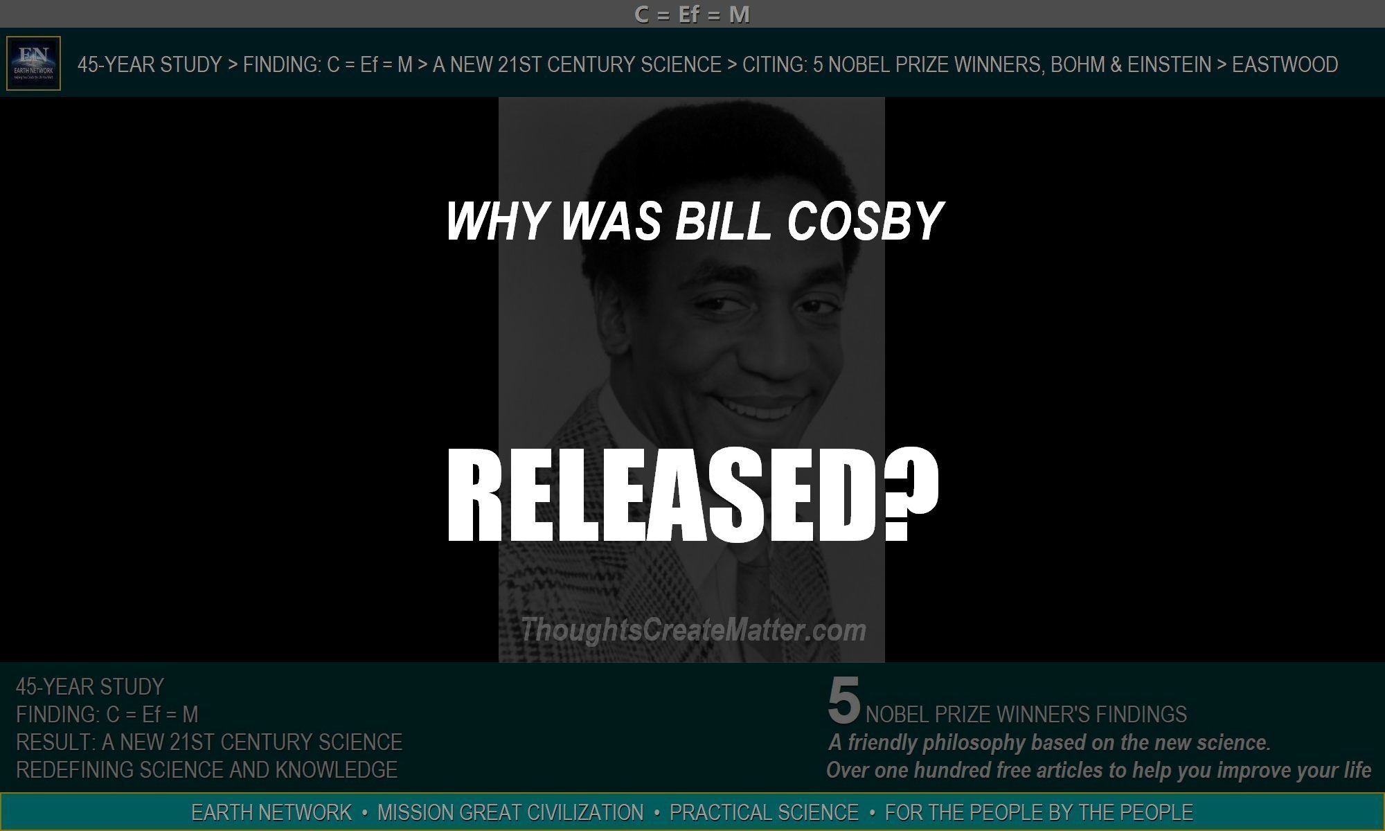 Bill Cosby smiling. Why was he released from prison? Criminal justice system needs reform.