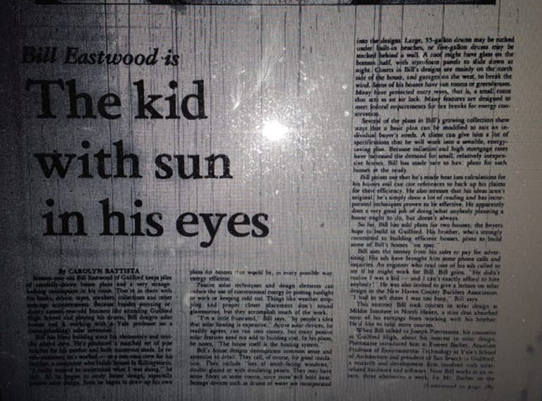 William Eastwood designs solar inventions and homes in Dec. 4th 1979 article