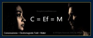 Thoughts create matter presents C=Ef+M. Consciousness and matter are the same thing.