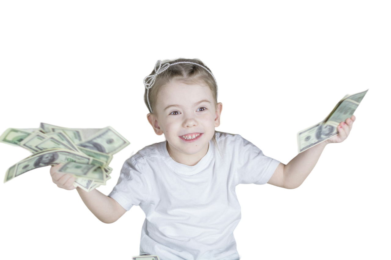 Thoughts Create Matter successful girl with cash